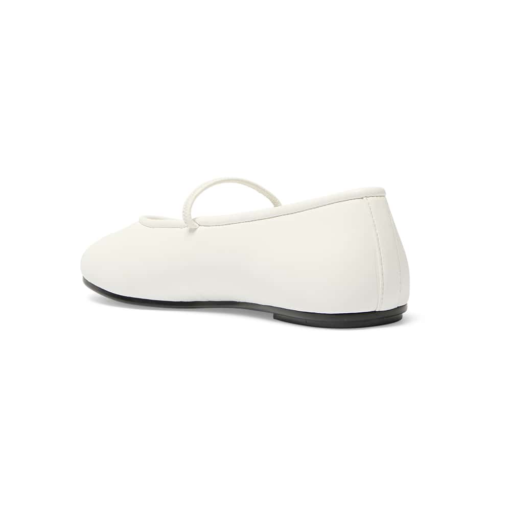 Frisco Ballet Flat in White Smooth