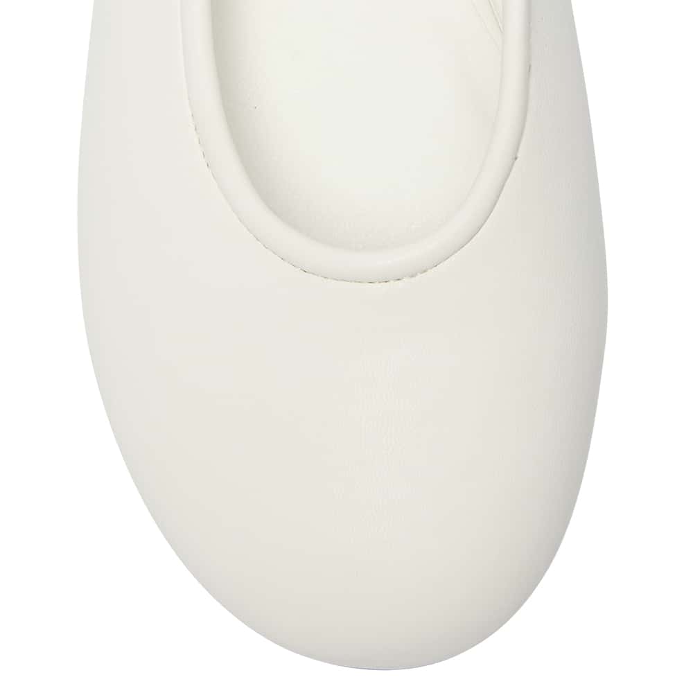 Frisco Ballet Flat in White Smooth