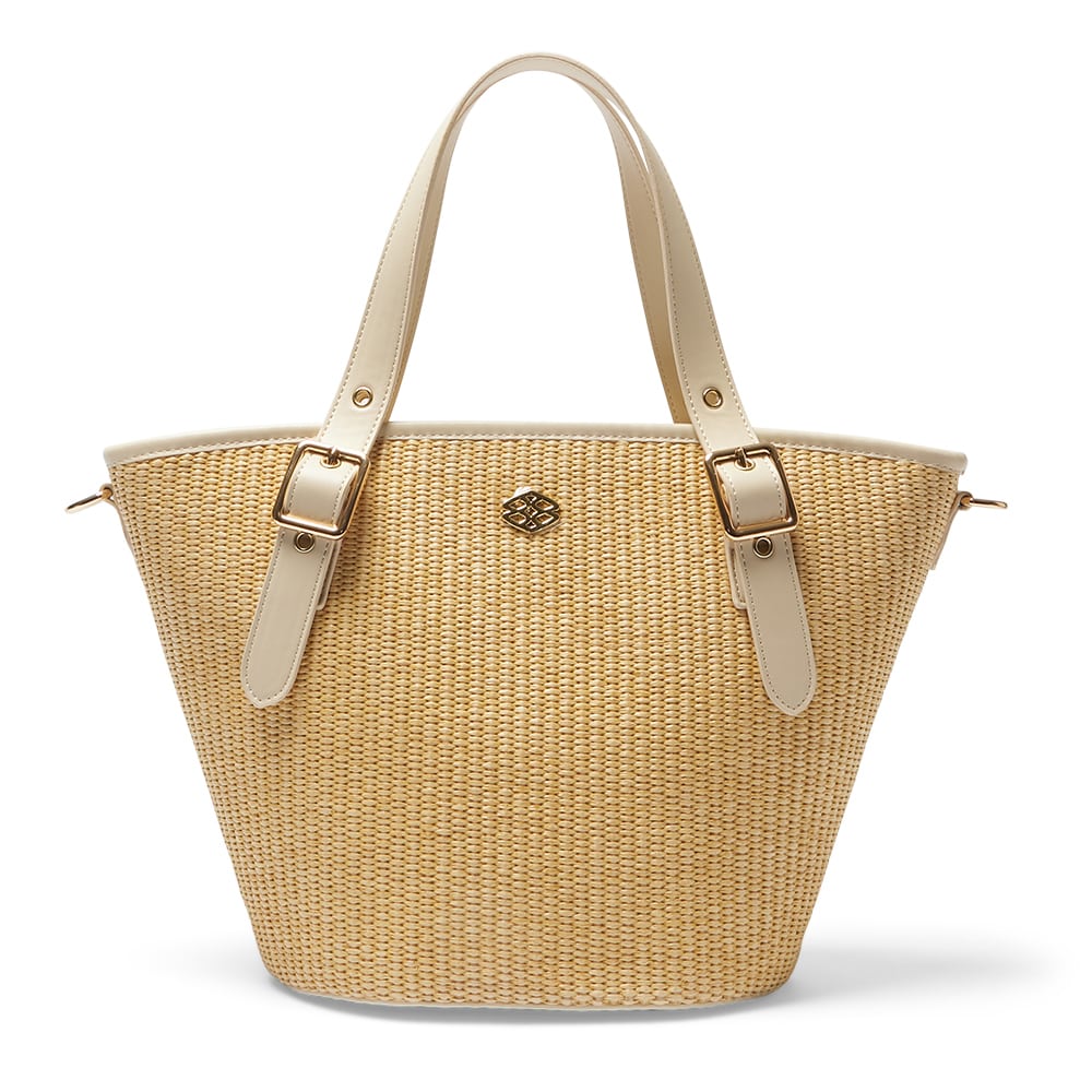 Gaze Tote in Nude/raffia