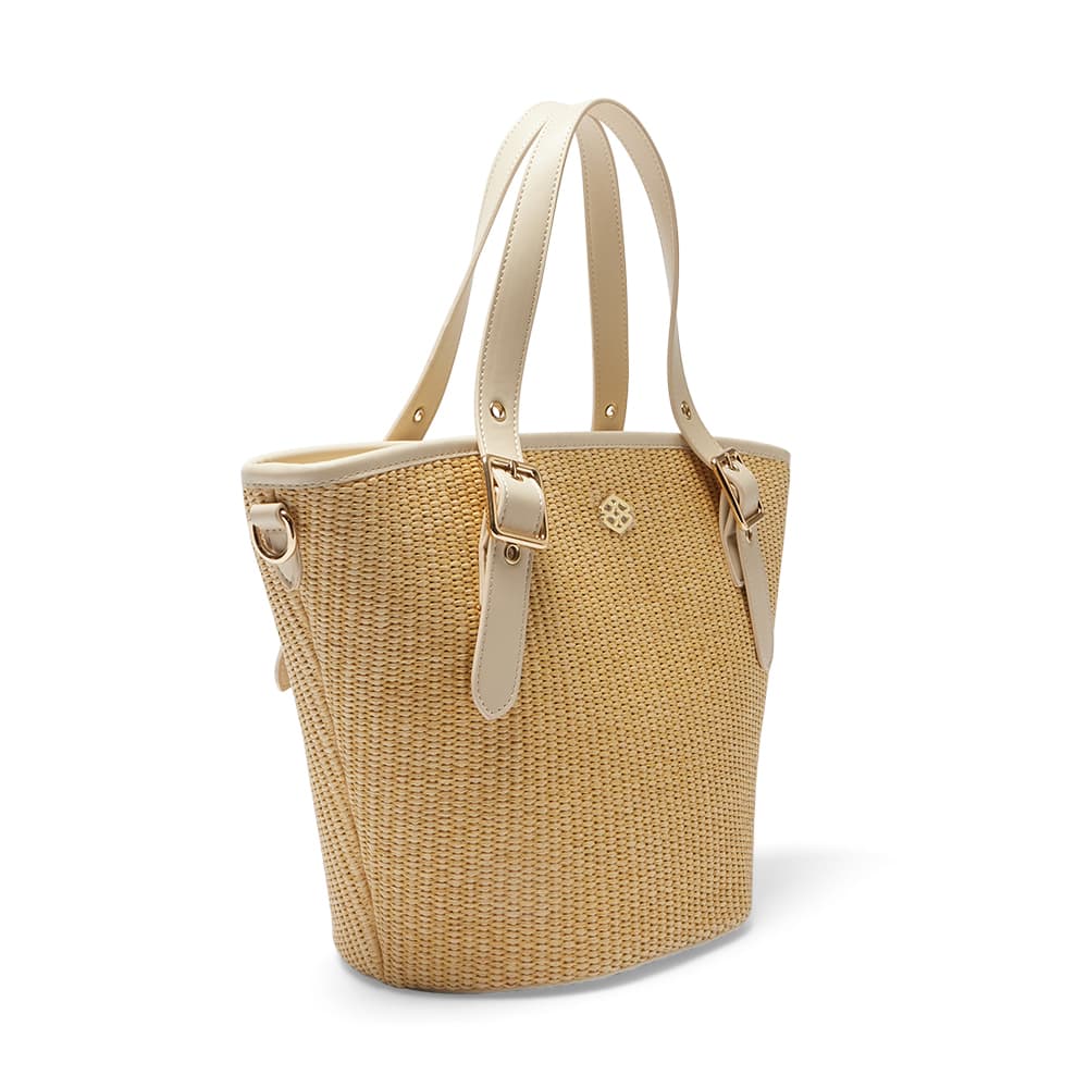 Gaze Tote in Nude/raffia