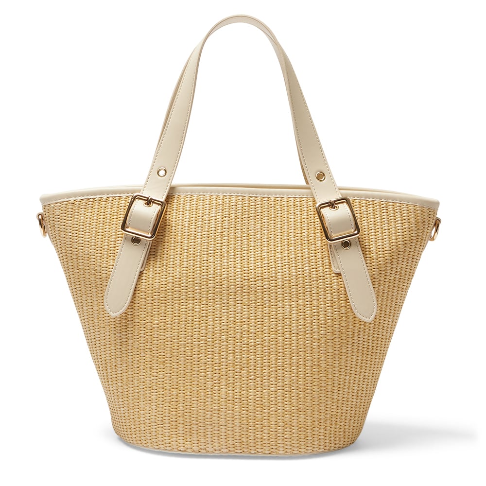 Gaze Tote in Nude/raffia