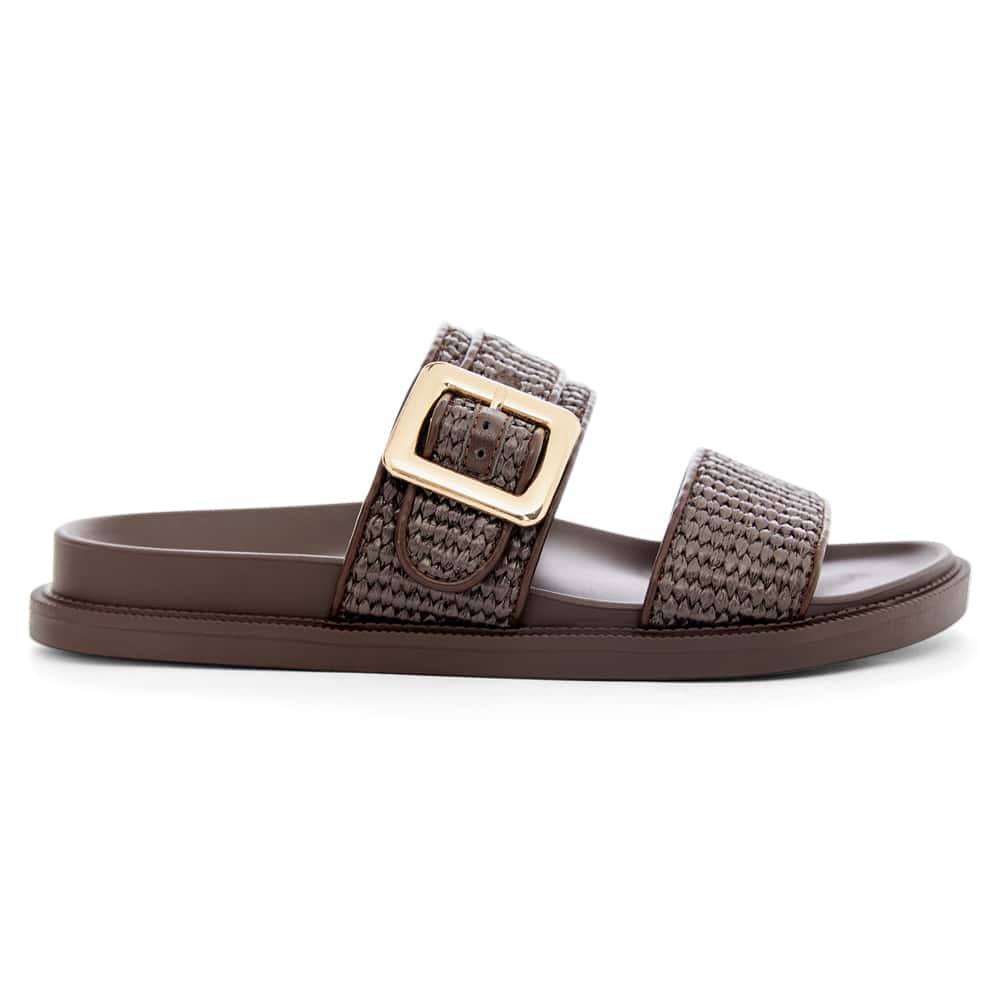 Gemma Slide in Chocolate Raffia