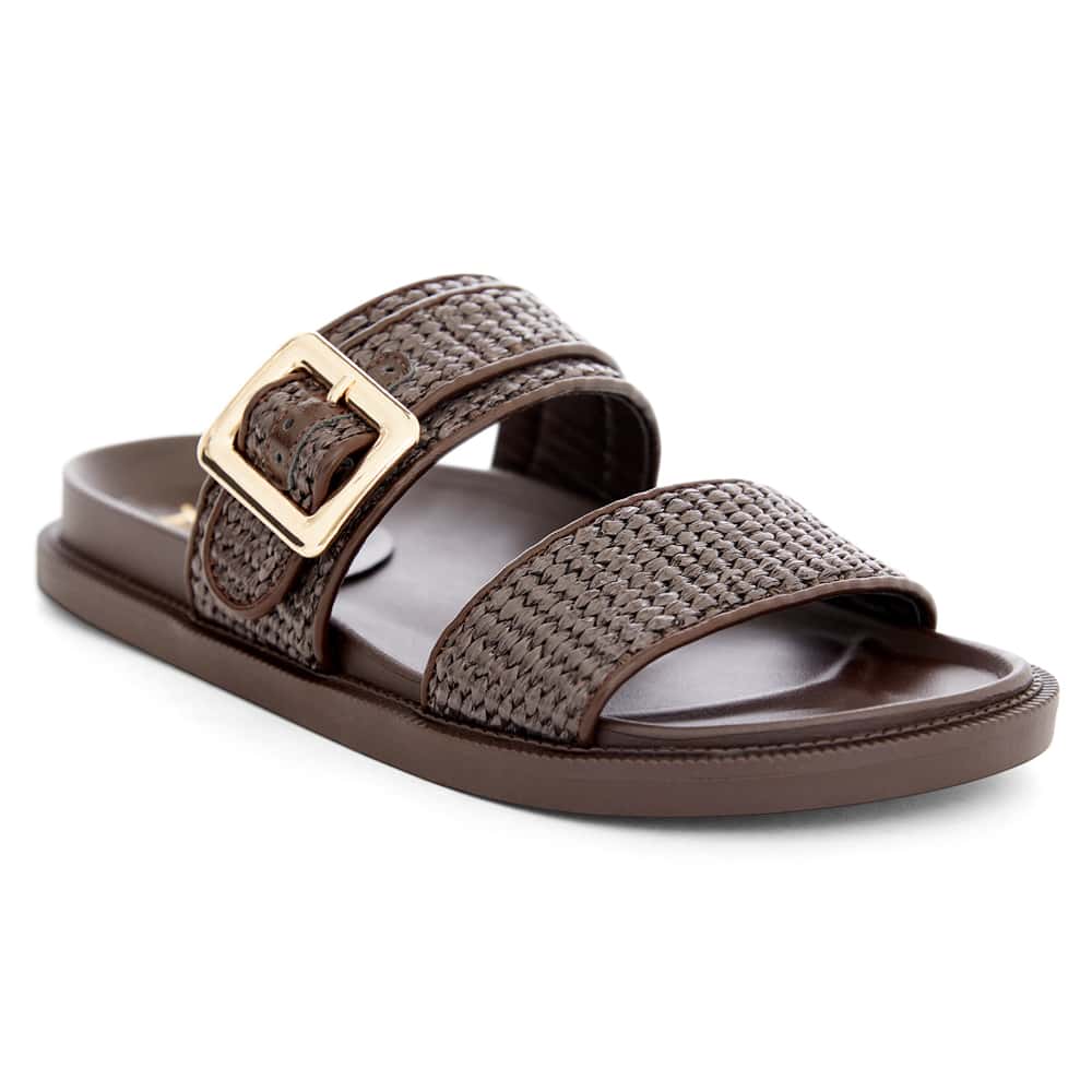 Gemma Slide in Chocolate Raffia