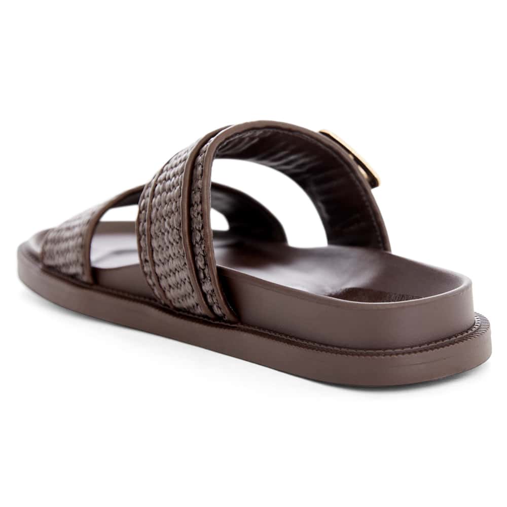 Gemma Slide in Chocolate Raffia