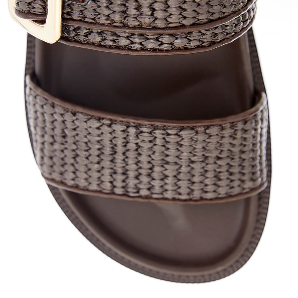 Gemma Slide in Chocolate Raffia