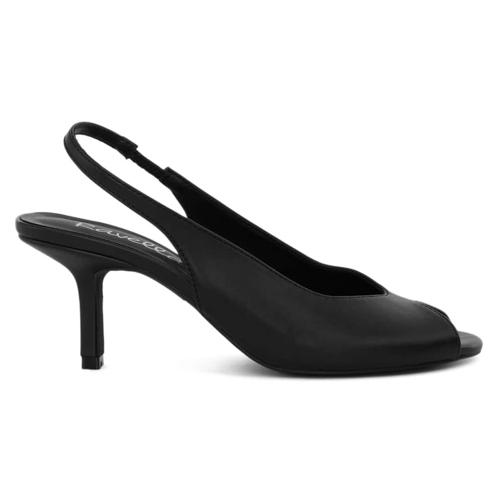 Hade Heel in Black Smooth