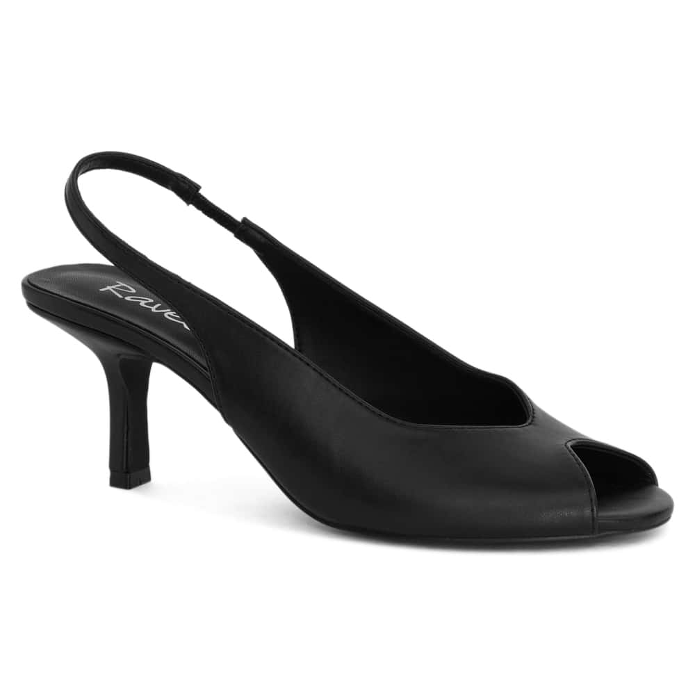 Hade Heel in Black Smooth