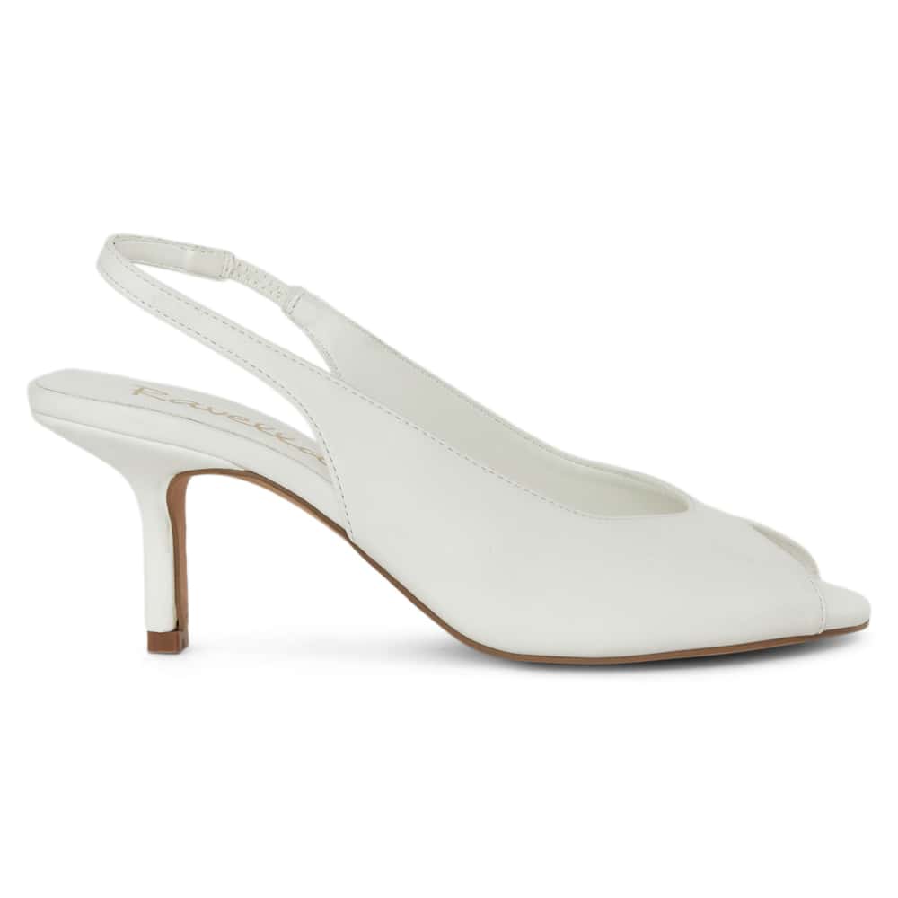 Hade Heel in White Smooth