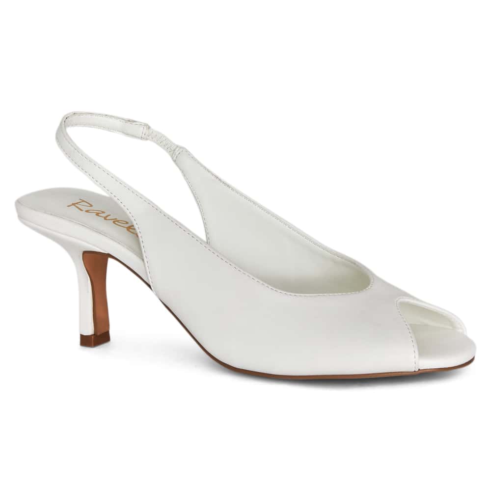 Hade Heel in White Smooth