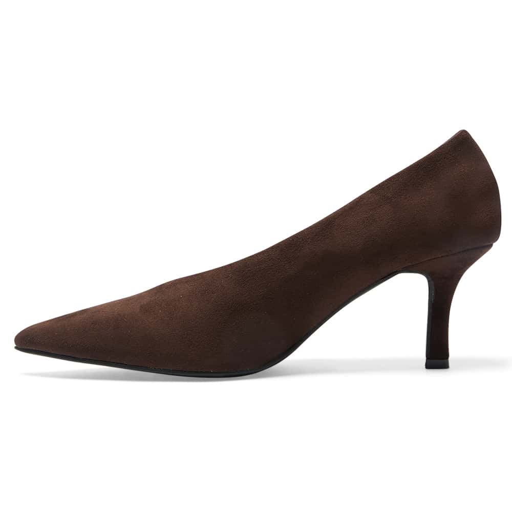 Harold Heel in Chocolate Micro Suede