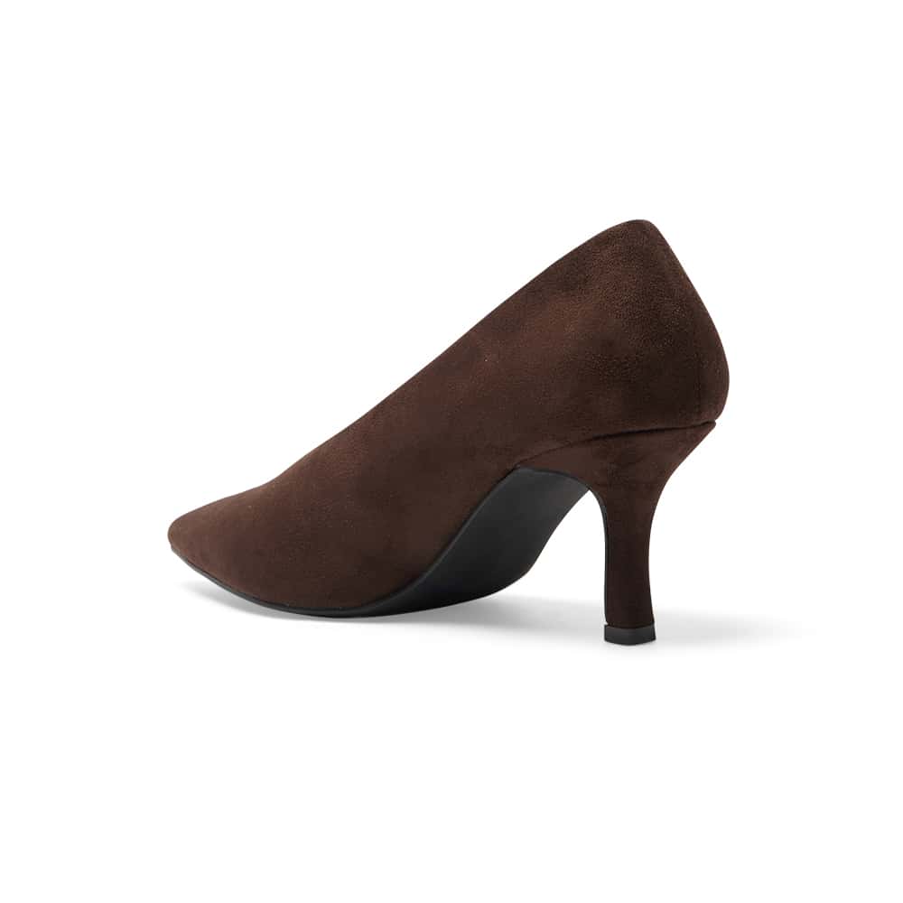 Harold Heel in Chocolate Micro Suede