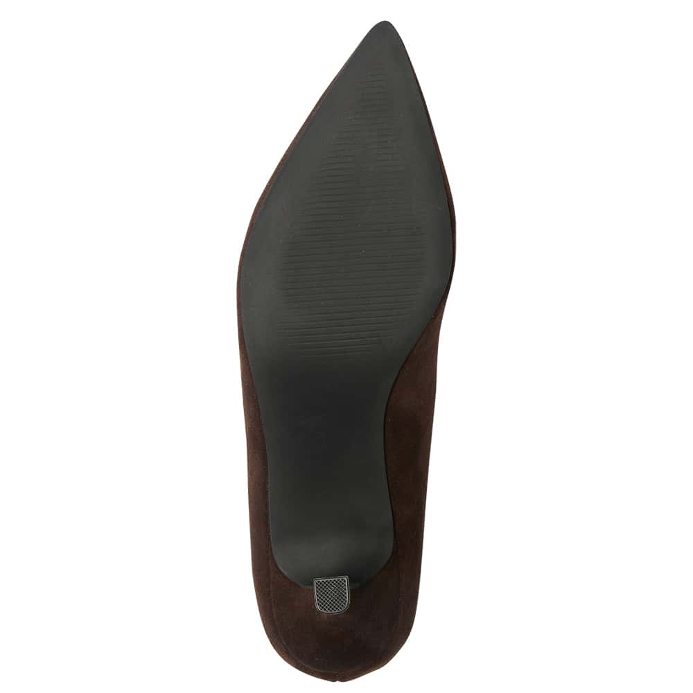 Harold Heel in Chocolate Micro Suede