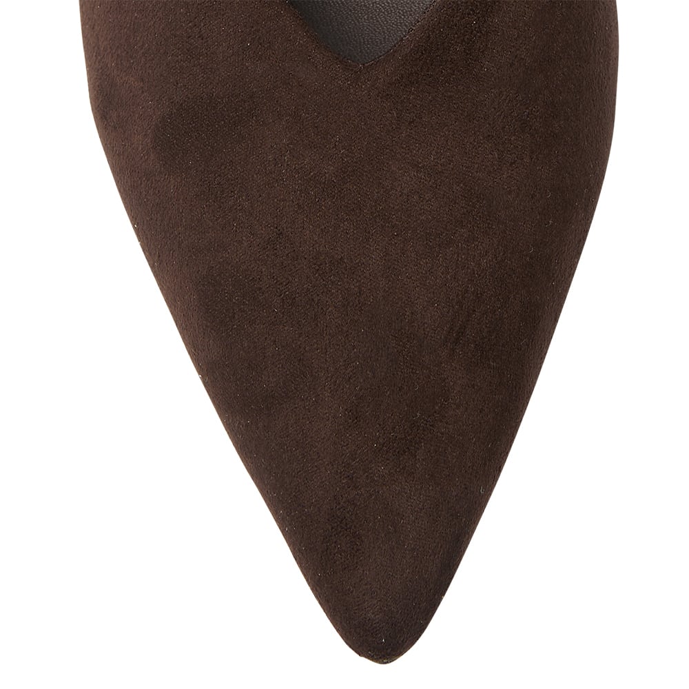 Harold Heel in Chocolate Micro Suede