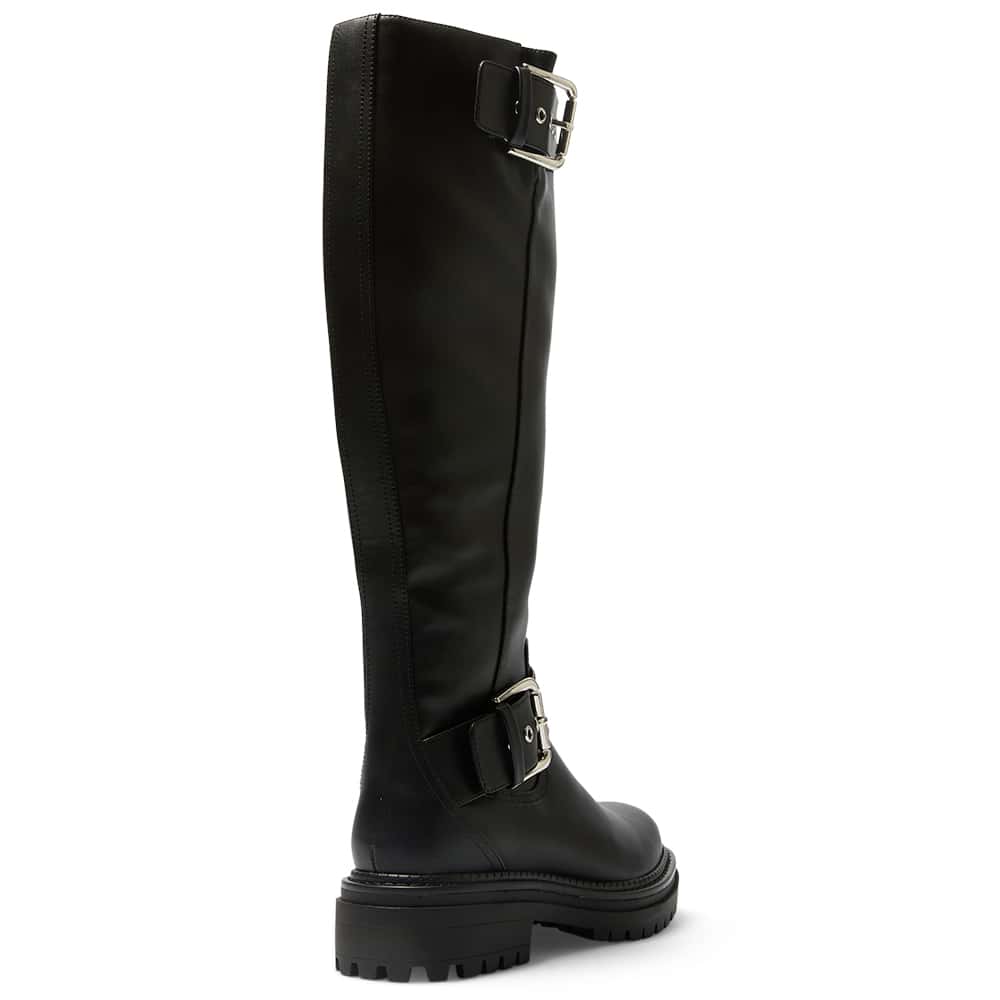 Highway Boot in Black Smooth