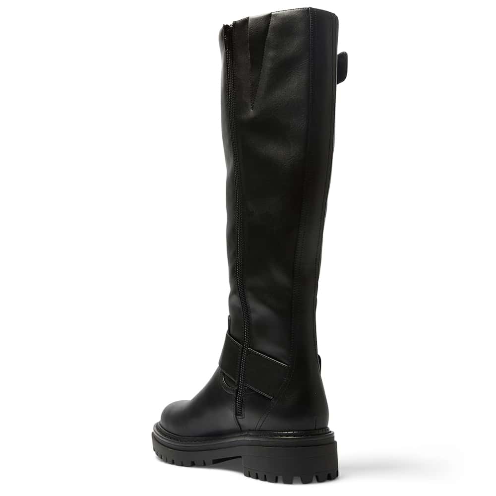 Highway Boot in Black Smooth