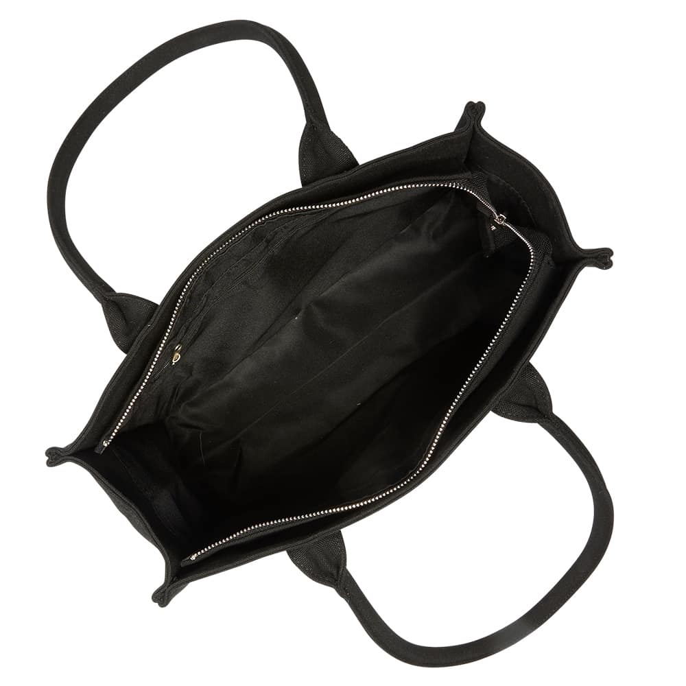 Hotel Tote in Black Multi Canvas