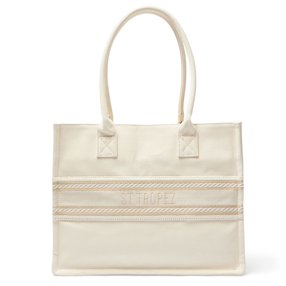 Hotel Tote in Ivory Multi Canvas