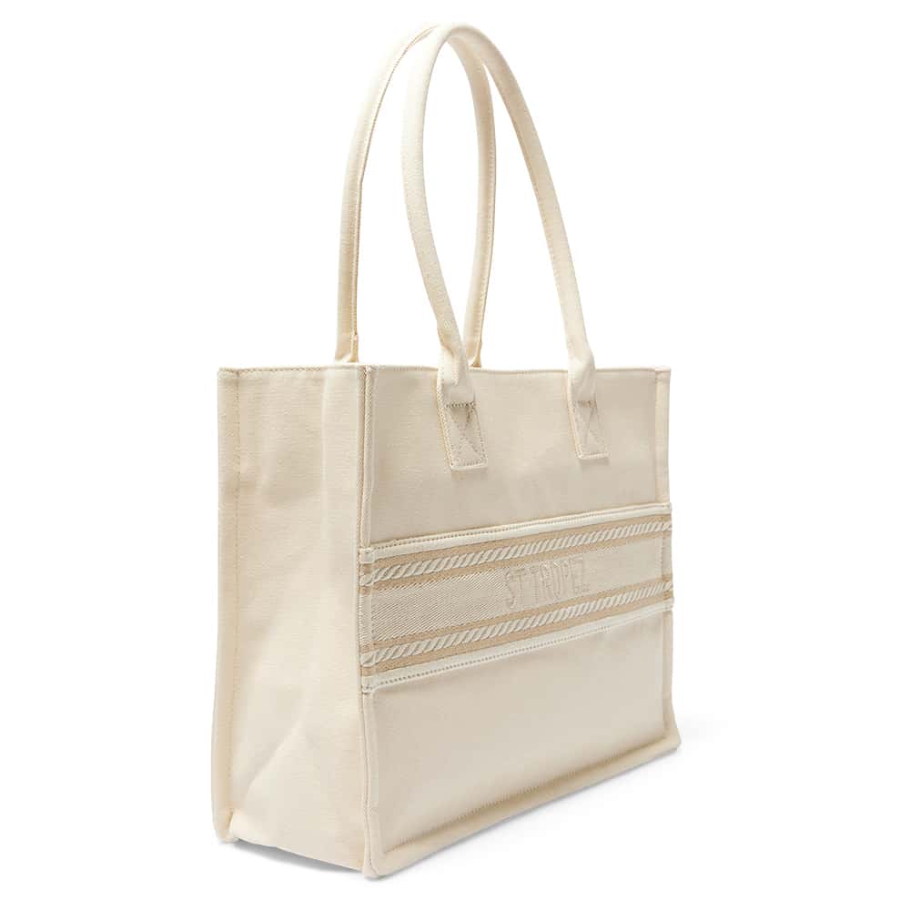 Hotel Tote in Ivory Multi Canvas
