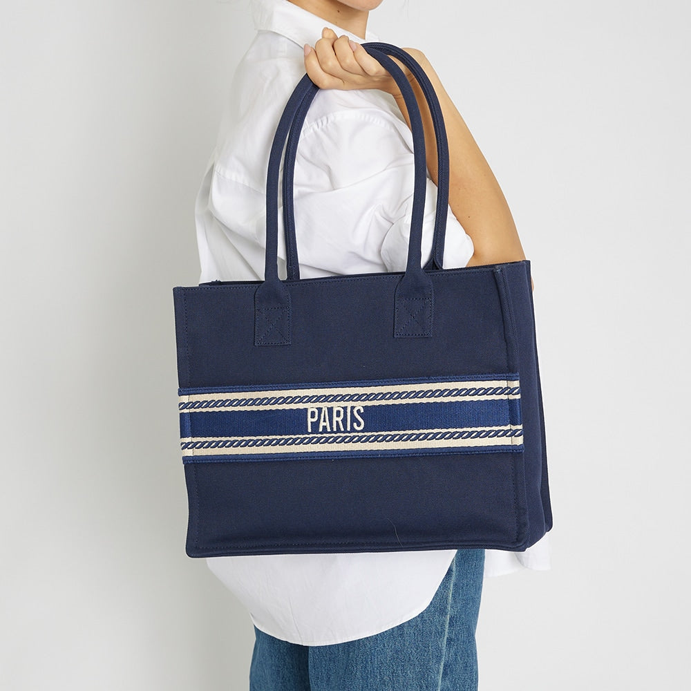 Hotel Tote in Navy Canvas