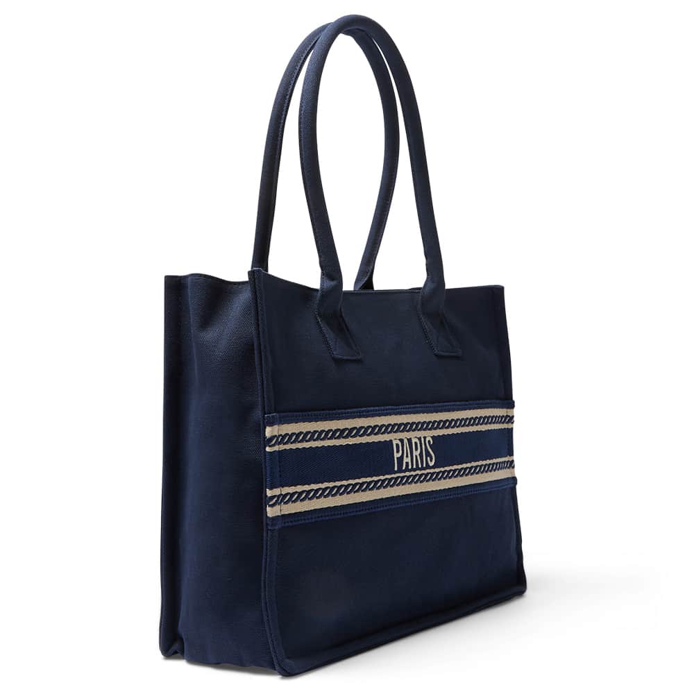 Hotel Tote in Navy Canvas