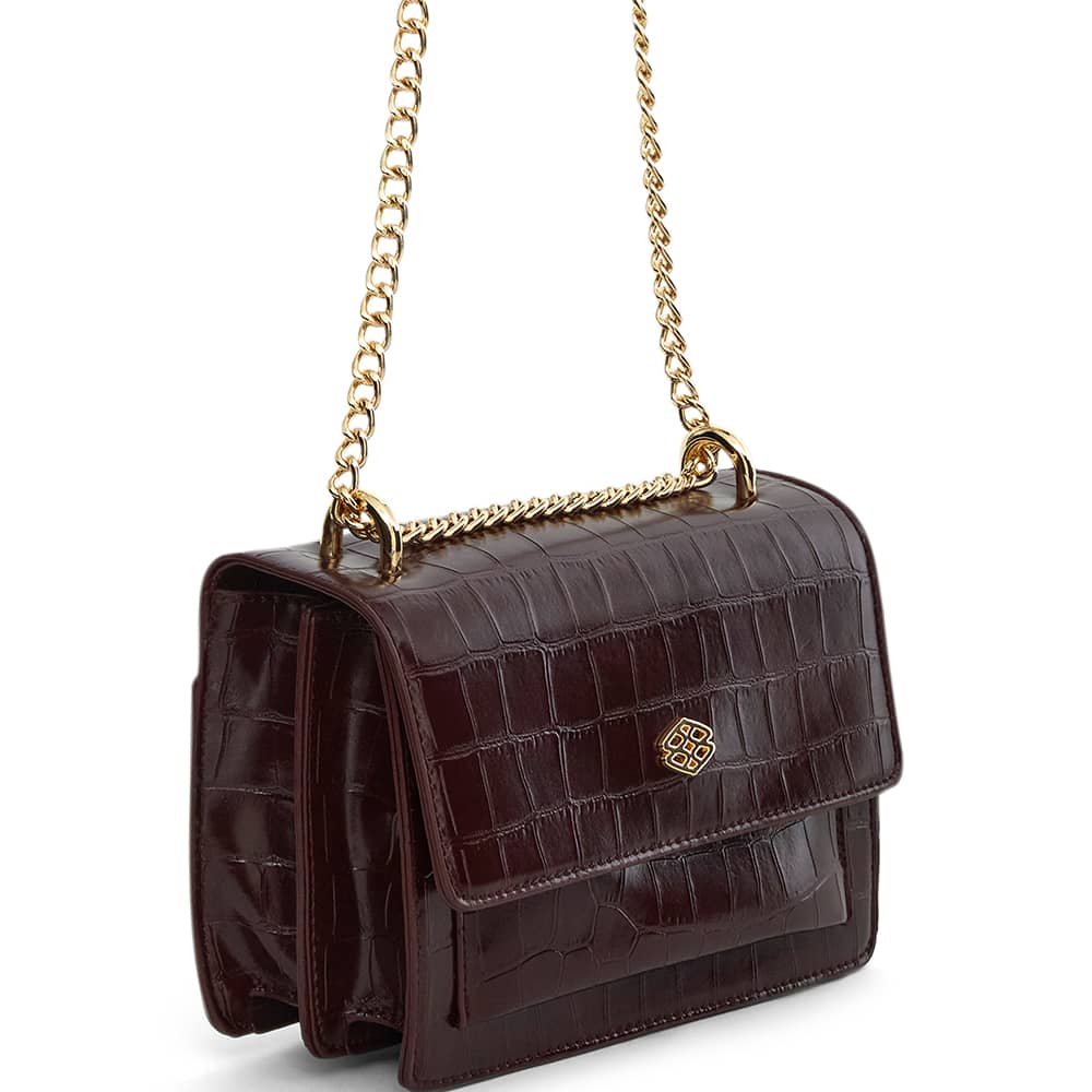 Jacki Handbag in Bordeaux Croc