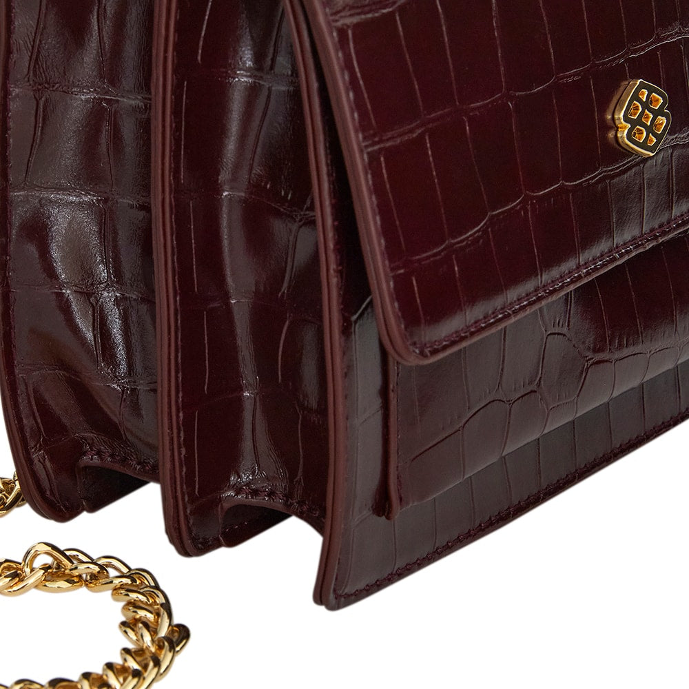 Jacki Handbag in Bordeaux Croc