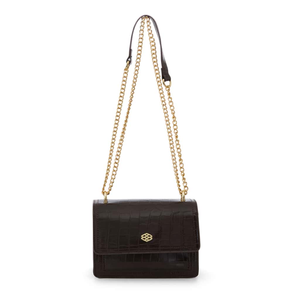 Jacki Handbag in Chocolate Croc