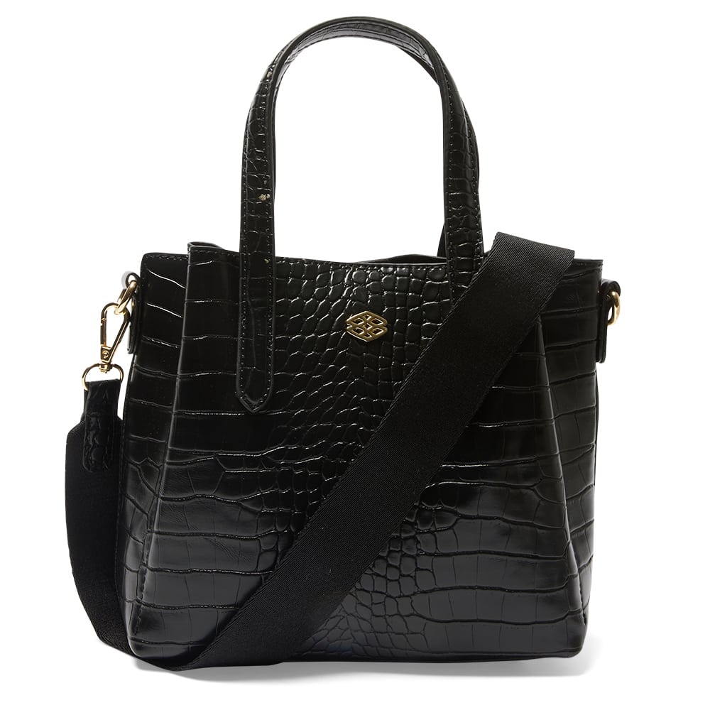 Jada Handbag in Black Croc