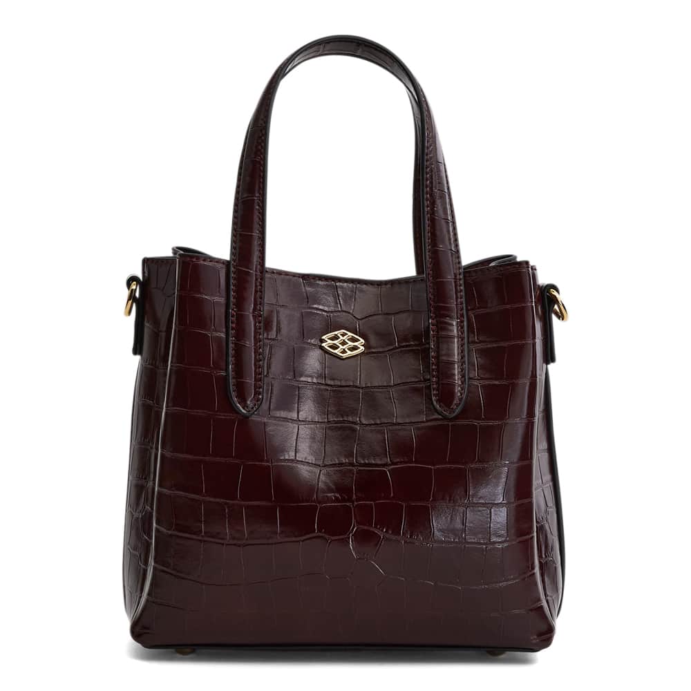Jada Handbag in Bordeaux Croc Croc
