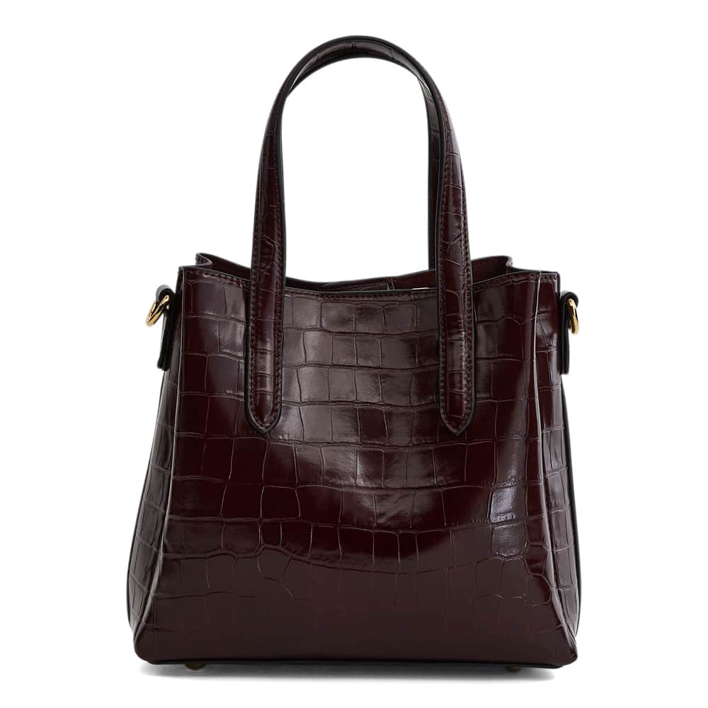 Jada Handbag in Bordeaux Croc Croc