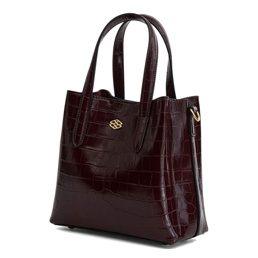 Jada Handbag in Bordeaux Croc Croc