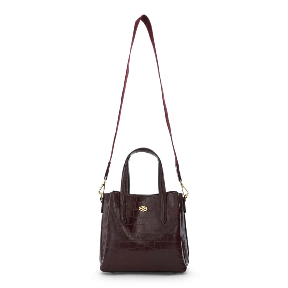 Jada Handbag in Bordeaux Croc Croc