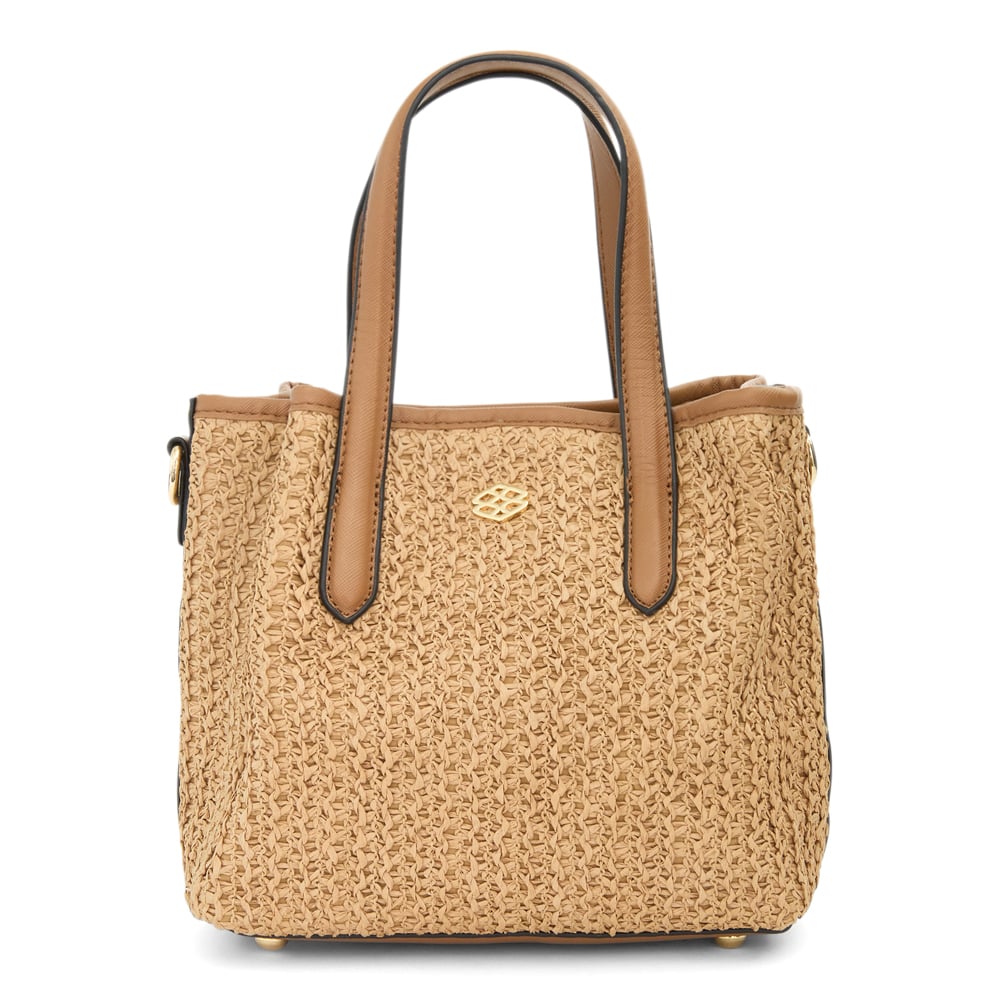 Jada Handbag in Natural Raffia/tan Raffia