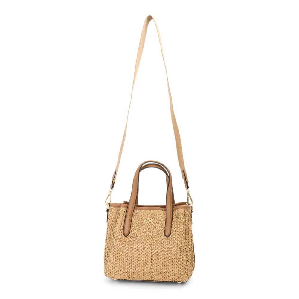 Jada Handbag in Natural Raffia/tan Raffia