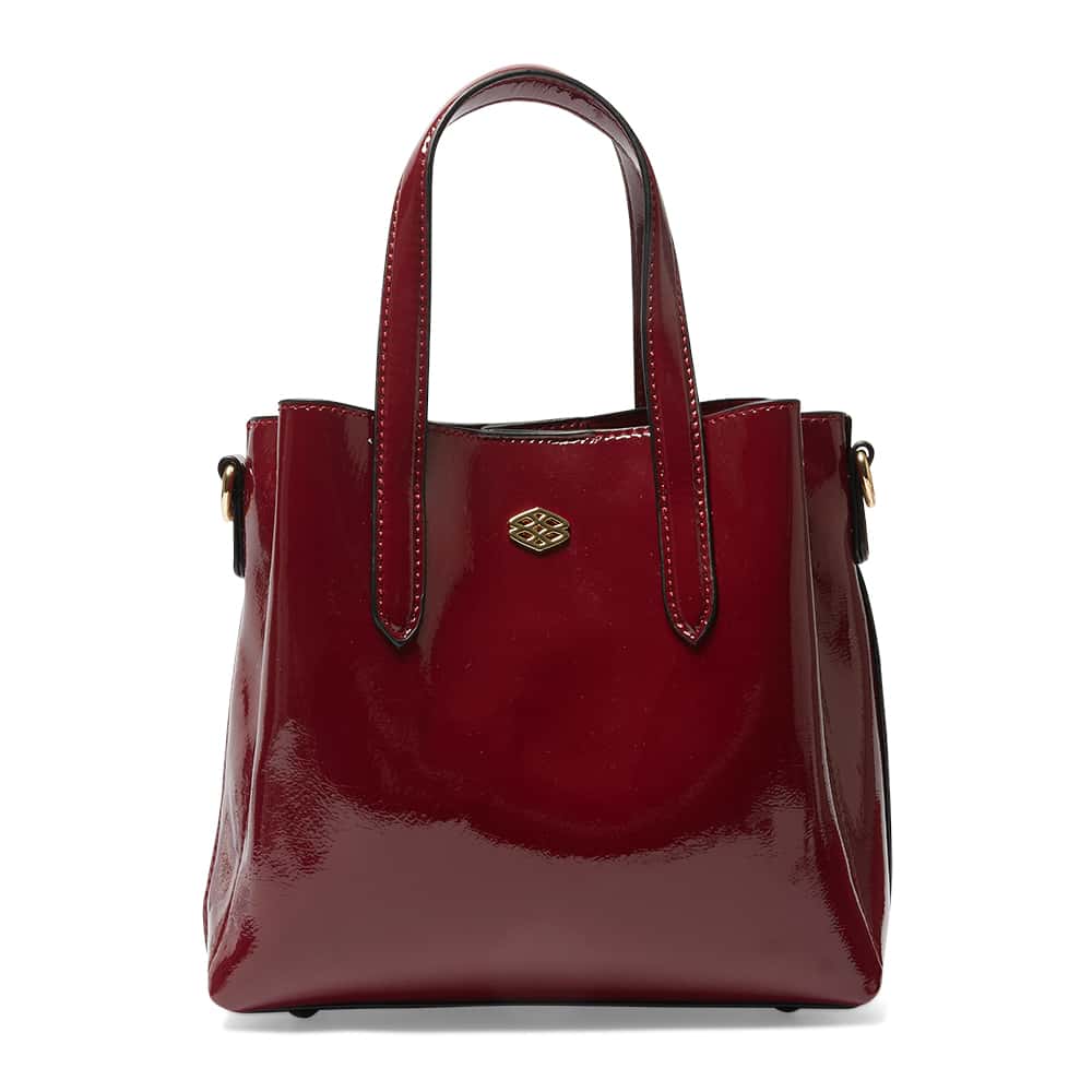 Jada Handbag in Wine Crinkle Patent Patent