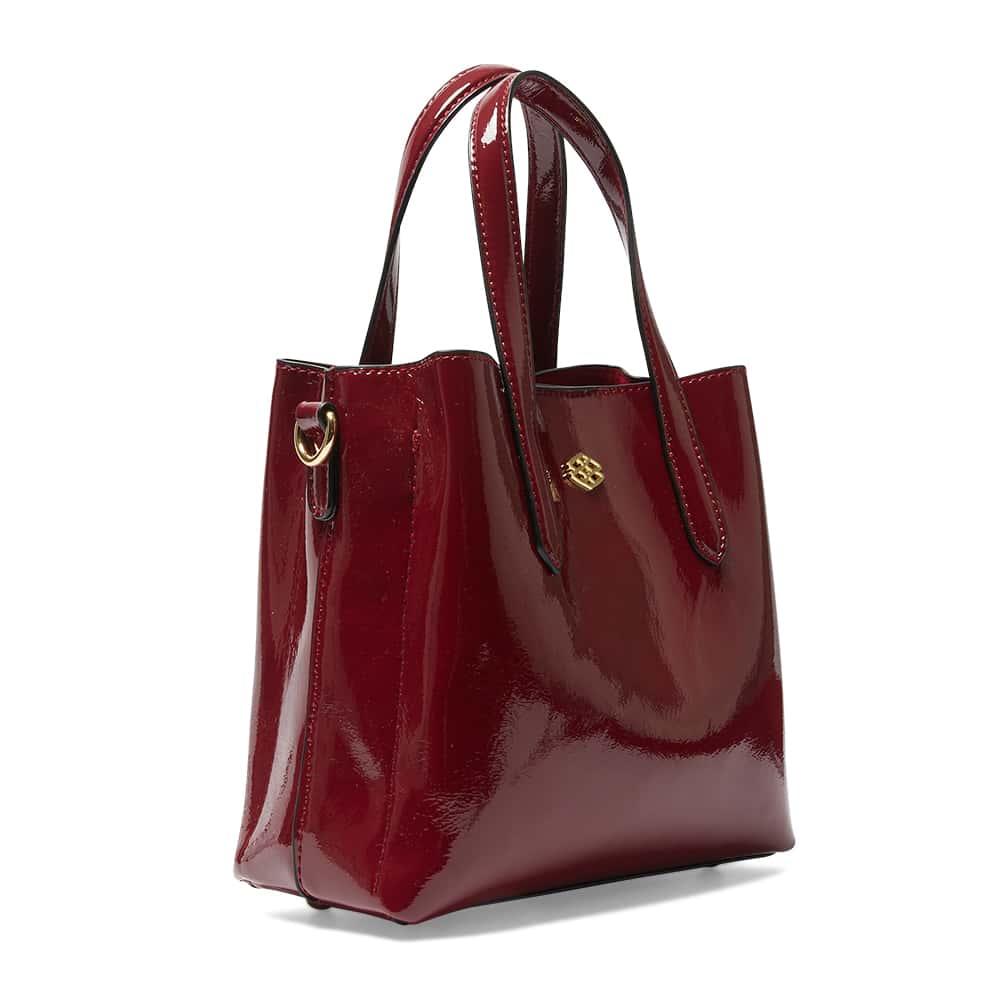 Jada Handbag in Wine Crinkle Patent Patent