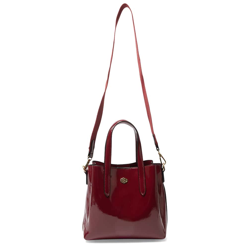 Jada Handbag in Wine Crinkle Patent Patent