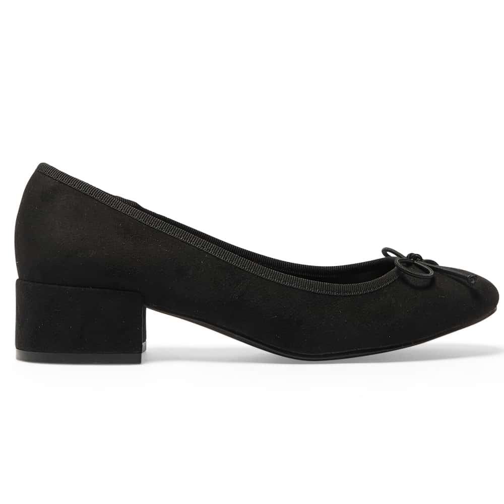 Janet Heel in Black Suede