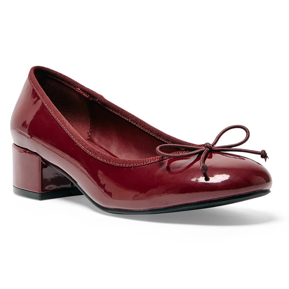 Janet Heel in Cherry Patent