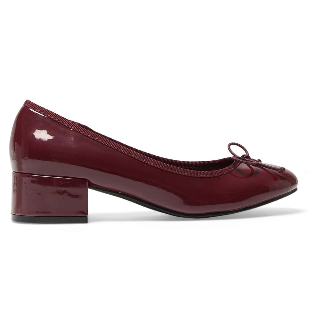 Janet Heel in Cherry Patent