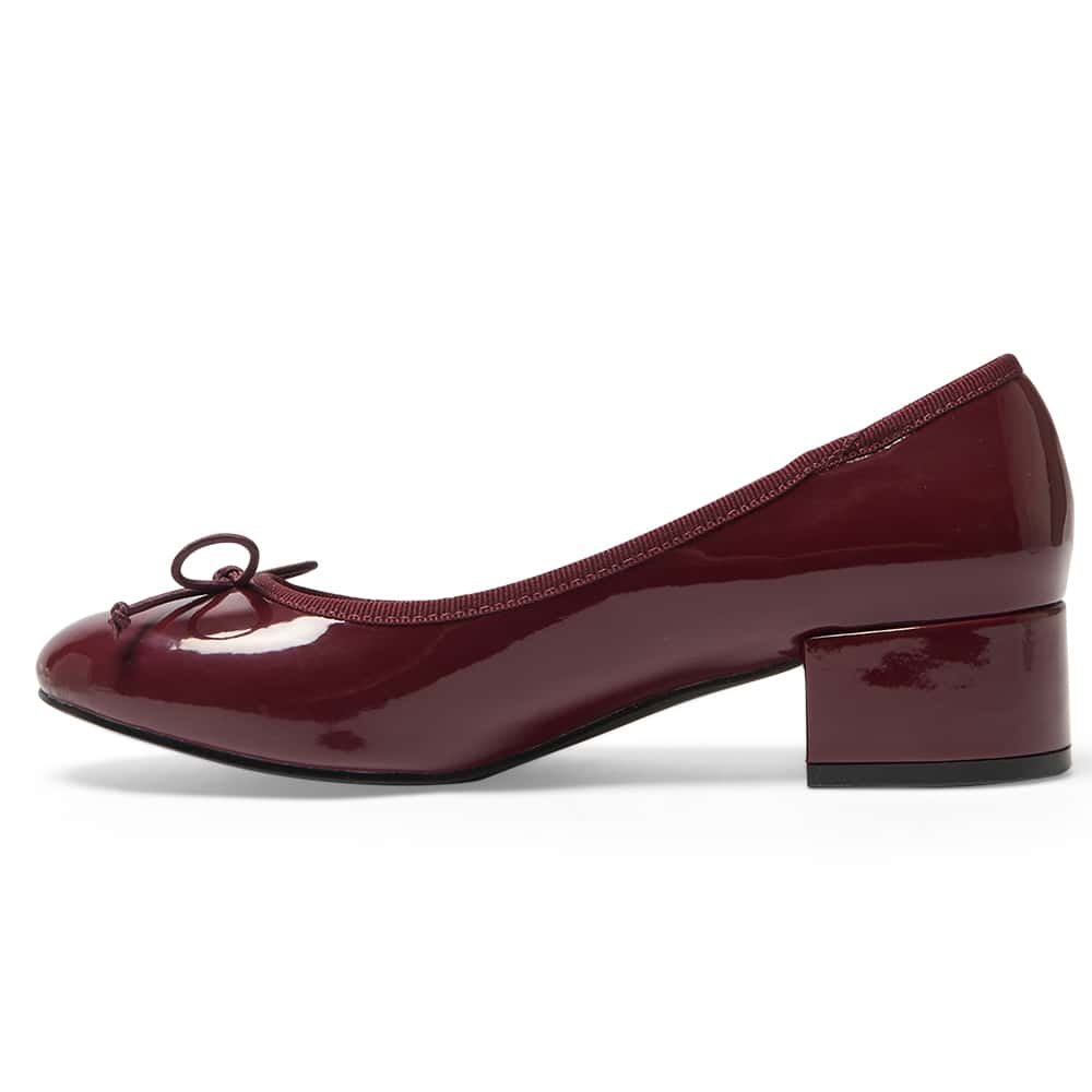 Janet Heel in Cherry Patent