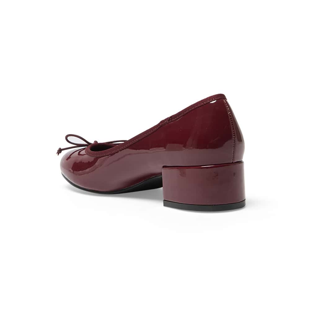 Janet Heel in Cherry Patent