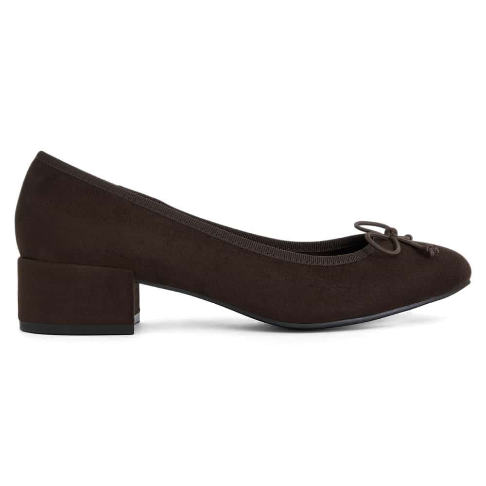 Janet Heel in Chocolate  Suede