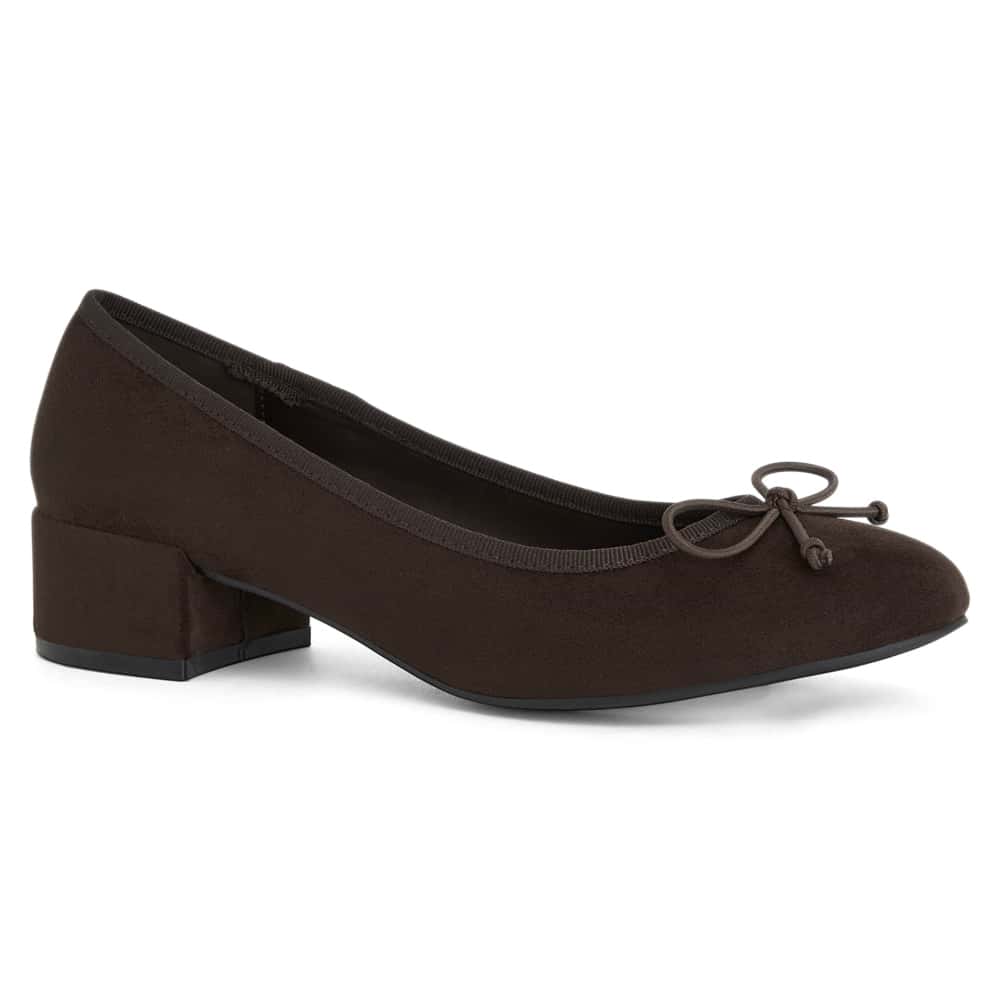 Janet Heel in Chocolate  Suede