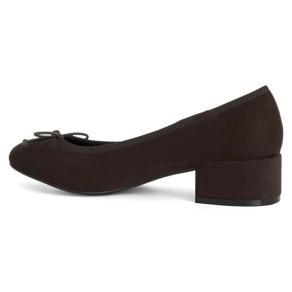 Janet Heel in Chocolate  Suede