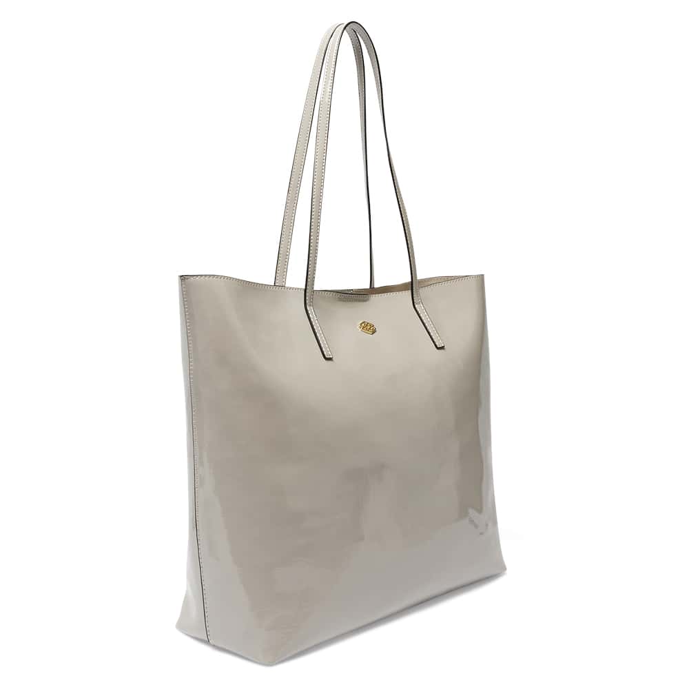 Joelle Tote in Grey Crinkle Patent Patent