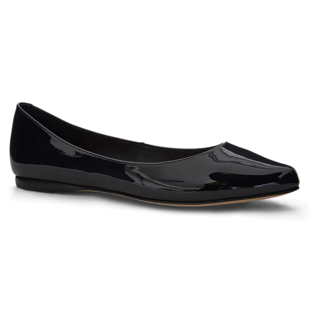 Joyce Ballet Flat in Black Patent