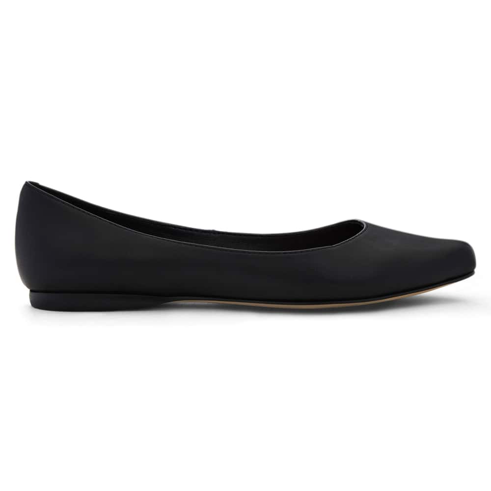 Joyce Ballet Flat in Black Smooth