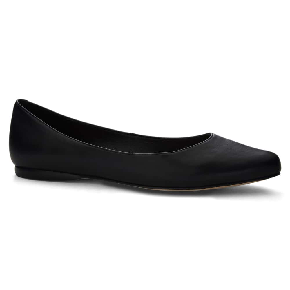 Joyce Ballet Flat in Black Smooth