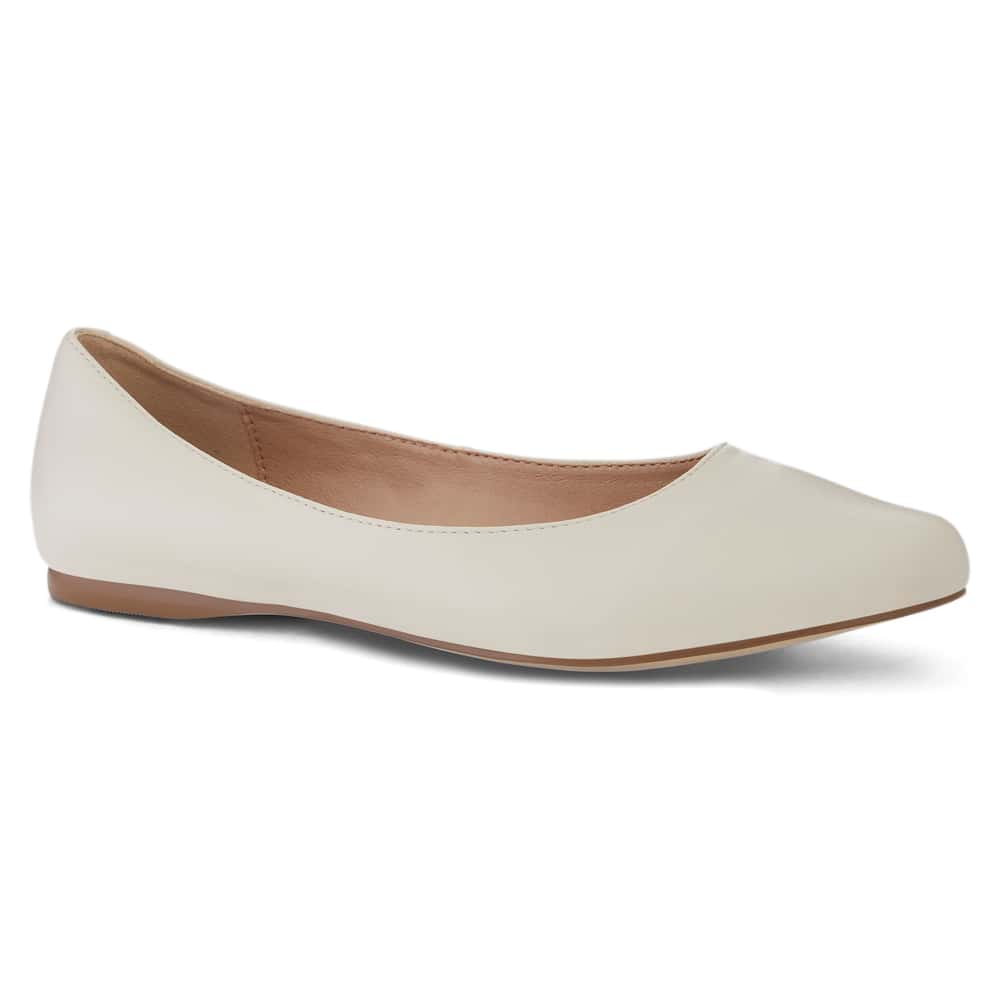 Joyce Ballet Flat in Ivory Smooth